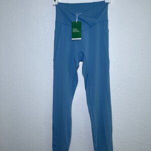 Halara Womens Crossover Leggings Blue Pockets NWT, Size Small